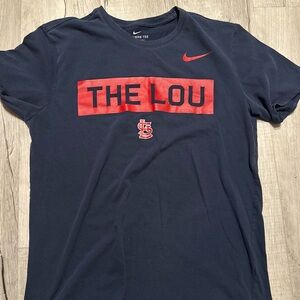 Nike Navy Tee with Red 'THE LOU' Graphic